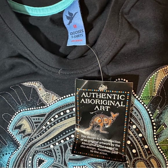 Vtg Y2K Gooses Platypus T Shirt Australian Aboriginal Art Danny Eastwood - Picture 2 of 7